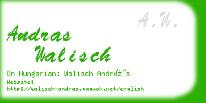 andras walisch business card